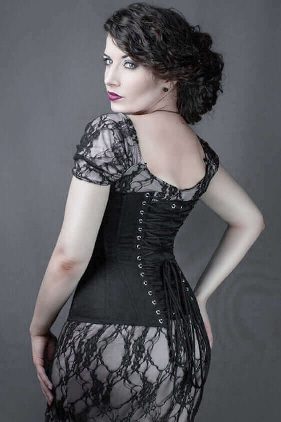 Black Classic Long Steel Boned Corset