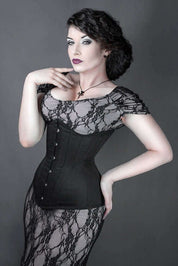 Black Classic Long Steel Boned Corset
