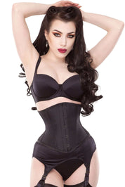 Playgirl Minnie Black Steel Boned Waspie Corset