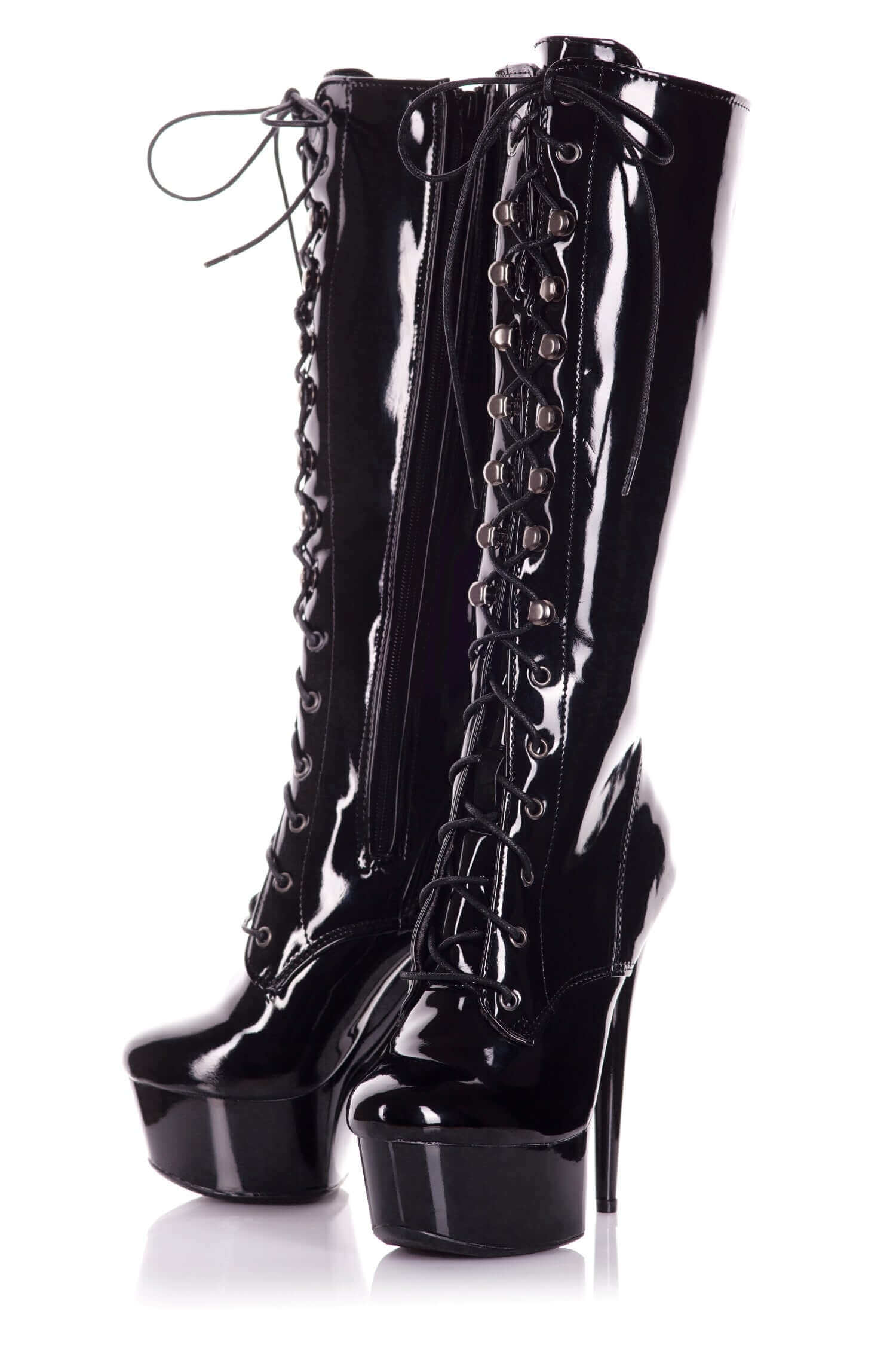 Black Lace Knee High Boot main image 0