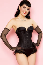 Playgirl Black Corset Cincher In A Floral Jacquard