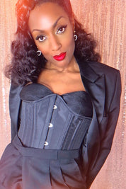 Waist Training Tightlacing Long Corset Cincher In Black