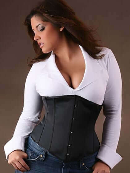 Plus Size Valentina Satin Steel Boned Underbust Corset