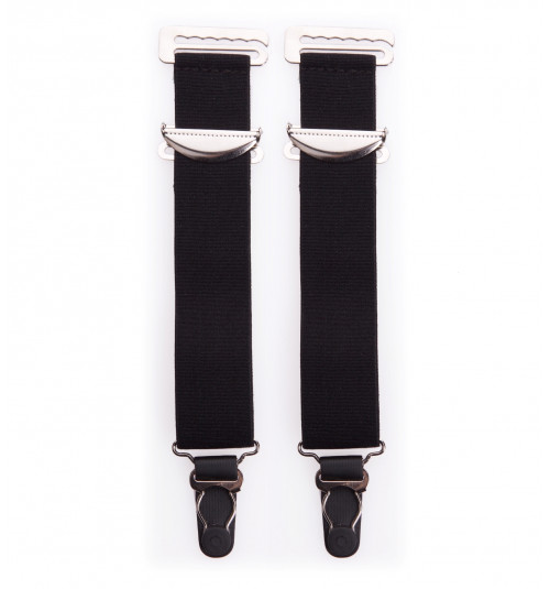 Pair Of Wide Black High Quality Metal Suspenders