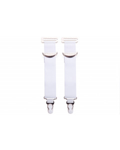 2 Wide White High Quality Metal Suspenders/Garters