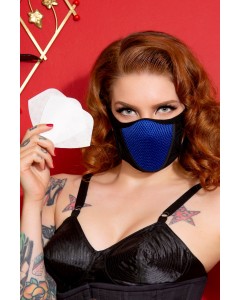 3 Royal Blue Cotton & Lycra Breath Gesichtsmasken mit HEPA-Filter